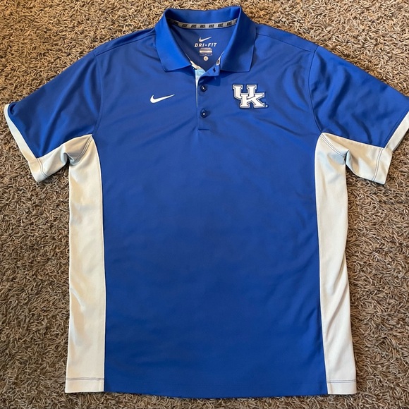 Nike dri-fit UK Men's university of Kentucky Wildcats Polo, like new! Large! - Picture 1 of 6